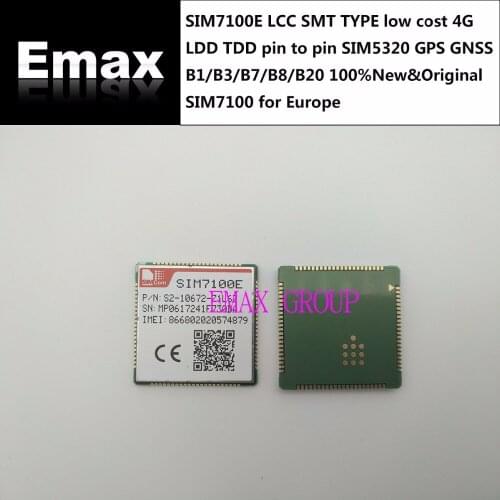 SIM7100E LCC SMT TYPE low cost 4G LDD TDD pin to pin SIM5320 GPS GNSS B1/B3/B7/B8/B20 New Original SIM7100 for Europe