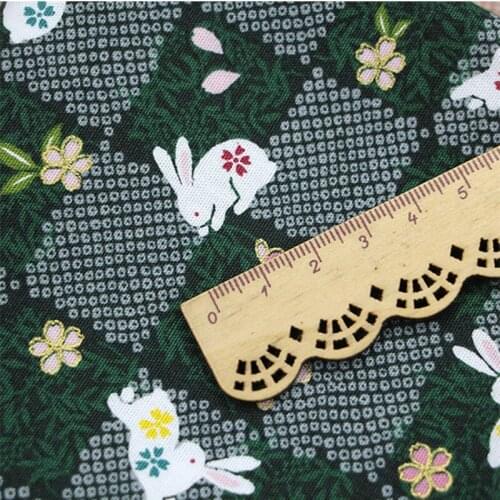 CF244 50x110cm Japanese Style Fabric Ripstop Rabbit Bronzing Twill Cotton Fabric For DIY Sewing Patchwork Curtain Clothes 3color