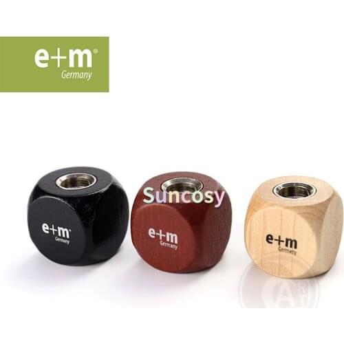 E+m Sharpener Cube Mahogany, Great Gift Idea, for Use with Any 5.5mm Lead, Handsome Square Design