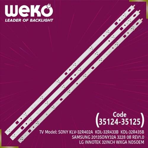 TV LED BAR-LG INNOTEK 32 INCH WXGA NDSOEM WA TYPE REV0.0 - 61.5 CM 8 LEDS-WB TYPE REV0.0 - 61.4 CM- 8 LEDS TOTAL 3 PCS