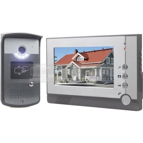 DIYSECUR 7 inch TFT Color LCD Display Video Door Phone Visual Intercom Doorbell Reader RFID LED Night Vision Camera Wholesale