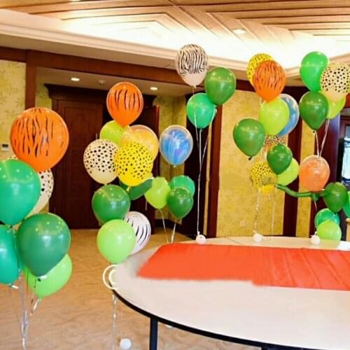 100pcs/ lot 12 inch Cow Latex Balloons Leopard Tiger Pattern Latex Balls Animal Theme Bithday Party Decorations Air Globos