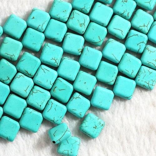 Green Calaite Turquoises Stone 12x12mm 14x14mm Diagonal Square Beads Diy Jewelry Loose Beads 15 Inches B275