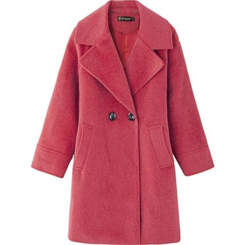 Womens Jacket Black Wool Coat Plus Size Streetwear Ladies Trench Korean Fashion Female Warm Clothes Windbreaker Free Shipping