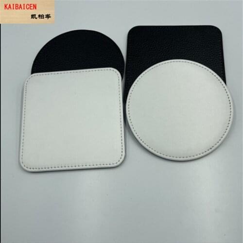 10pcs/lot 10*10cm New Blank Sublimation PU Leather Mug Pads Coaster DIY Heat Press Printing Transfer Mug cup Mat products