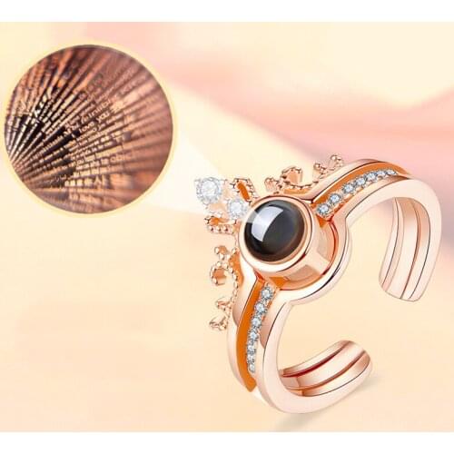 100pcs/pack I love you Ring 100 languages Projection Ring Romantic Love Wholesale Ship Fast Memory Wedding Ring Jewelry