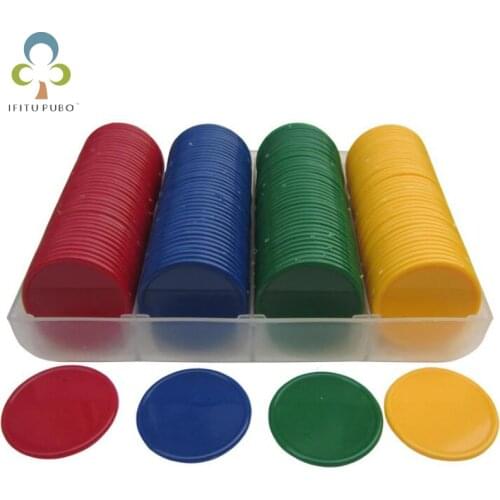 160PCS/Box 38mm Plastic Poker Chips Casino Bingo Markers Token Fun Family Club Game Toy Creative Gift Supply Accessories GYH