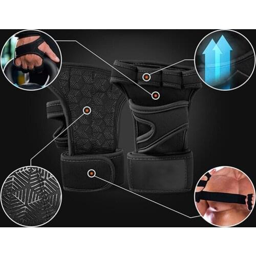 2PC/Pair Training Lifting Gloves Anti-slip Hollow Breathable Hand Protecter Bandage Gym Fitness Work Out Gymnastics Grips Gloves