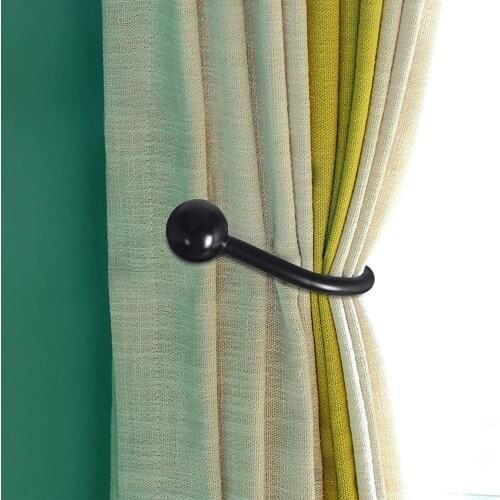 2 Pcs Curtain Holdback Wrought Iron Wall Mounted Drapery Tiebacks with Screws Heavy Duty Window Drapery Holder Curtain Hook