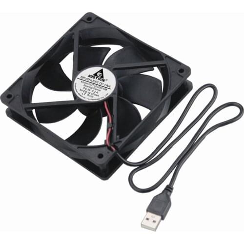 2 Pcs Gdstime DC 5V 120x120x25mm 1500RPM Brushless USB Computer Case Cooling Fan 120mm x 25mm 12025 12cm