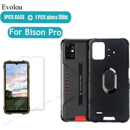 2 in 1 Tempered Glass For Umidigi Bison Pro Capa Magnetic Stand Holder Case For Umidigi Bison GT 2021 Soft TPU Shockproof Cover