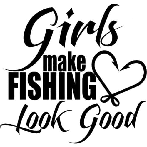 30cm Girls Make Fishing Look Good Fashion Car Sticker Vinyl