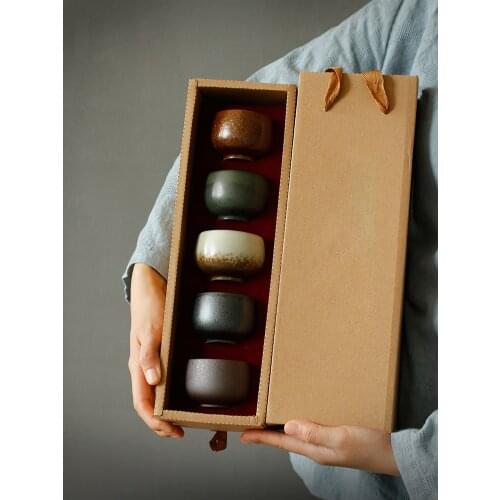5Pcs/Set 60ml Chinese Ceramic Tea Cup Ceramics Tea Accessories Kung Fu Tea Cup Porcelain Tea Set travel Cup Tea Cup Drinkware