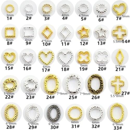 50pcs/pack Korea 3D Nail art Parts Kawaii Circle Oval Accessories Alloy Charms Nail Deco Supplies For Nail Professionals