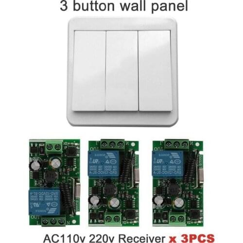 50pcs 433 MHz Wireless Remote control switch AC 110V 220V Relay Receiver Module and Wall Switch Transmitter