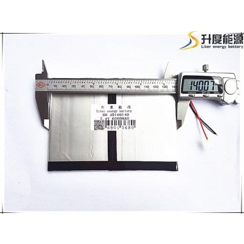 7.4V 6000mAH (polymer lithium ion battery) Li-ion battery for tablet pc 9.7 inch 10.1 inch speaker 35100140