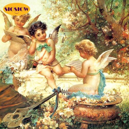 5d DIY Diamond Painting Angel Children Portrait Diamond Embroidery Elfin Rhinestone Painting Diamond Mosaic Kids Hobby Handmade