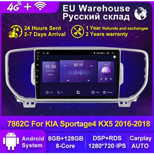 NaviFly 7862 Series 6GB+128GB QLED 1280*720 Android 10.0 Car Radio Player Navigation GPS For KIA KX5 Sportage 4 QL 2016 - 2018