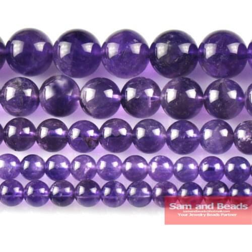Free Shipping Synthetic Natural Stone Smooth Round Purple quartz Loose Beads 16" Strand 6 8 10 12 MM For Jewelry Making ASB01