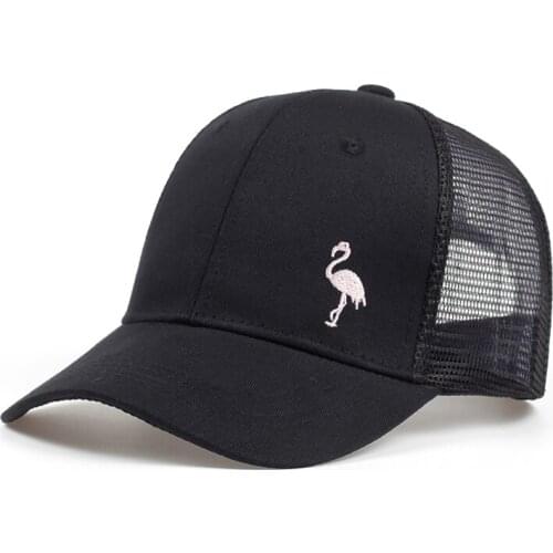 New Fashion Flamingoe Mesh Cap Unisex Baseball Caps Sun Hat Embroidery Cotton Snapback Women Men Solid Color Dad Hats Casquette