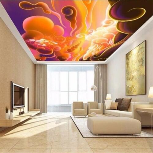 Wellyu Custom Large Wallpaper 3d murals обои Flying Goddess Cloak Zenith Mural Living Room Hotel ktv Ceiling Fresco 3d wallpaper