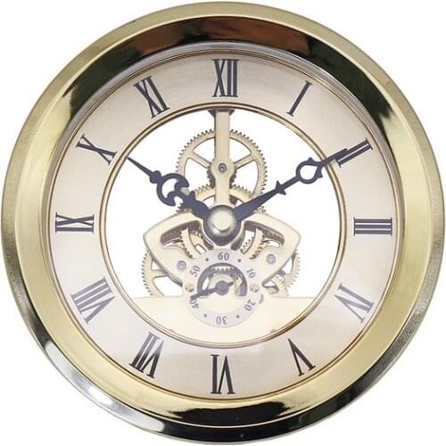 Clock Mechanism Built-In Clock Transparent Metal Gear Clock Movement Clocks Wall Home Decor Living Room Tool DIY 103mm Diameter