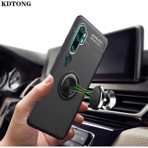 Phone Case for Xiaomi Mi CC9 Note 10 Pro Magnetic Car Coque Anti-Knock Soft Silicone Ring Holder Stand Function Slim Back Cover