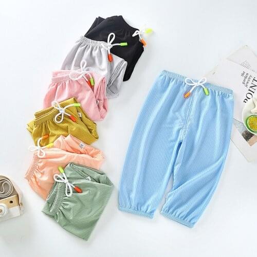 Children Mosquito-proof Newborn Baby Infant Pants Sports Casual Summer Thin Girls Cotton Boy Clothes Lantern Long Pants