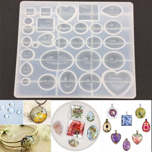 DIY Time Gem Patch Love Round Square Drop Shaped Mold Small Pendant Mirror Production Complete Size Resin Mold Creative Handmade