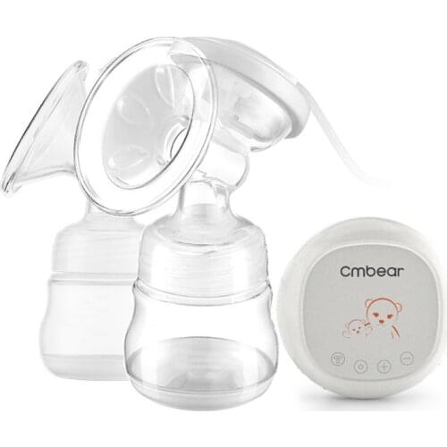 Electric Double Breast Pump Kit with 2 Milk Bottles USB Powerful Breast Massager