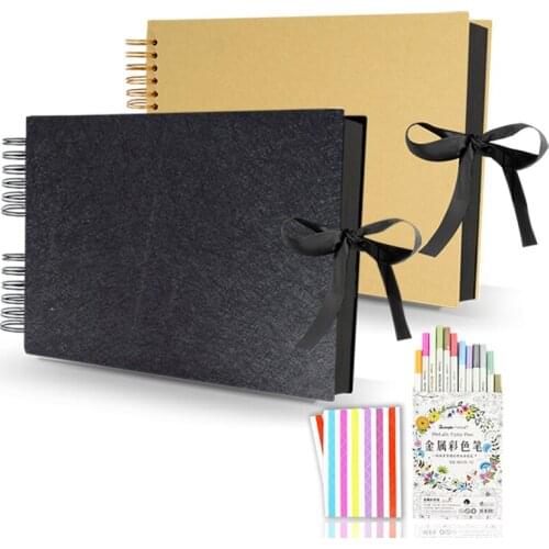 Photo Albums 80 Pages Memory Books Craft Book Christmas Gift DIY Scrapbooking Album with Marker Pens Wedding Birthday Child Gift
