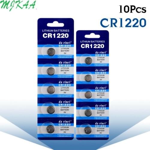10pcs/pack CR1220 Button Batteries DL1220 BR1220 LM1220 Cell Coin Lithium Battery 3V CR 1220 For Watch Electronic Toy Remote