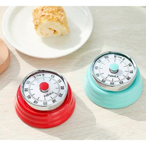 Creative Kitchen Assistant Mechanical Cooking Timer Countdown 55 Minutes Alarm Stainless Steel Gadgets Cooking Tools