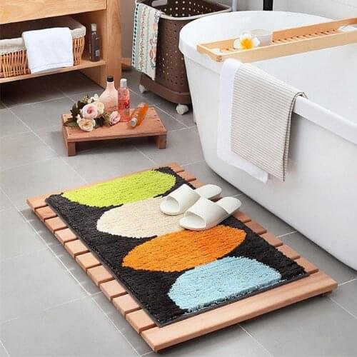 Kitchen Rug Bathroom /Floor Mat Water Absorbent Soft Microfiber Shag Bathroom Rug Machine Washable Bath Mat