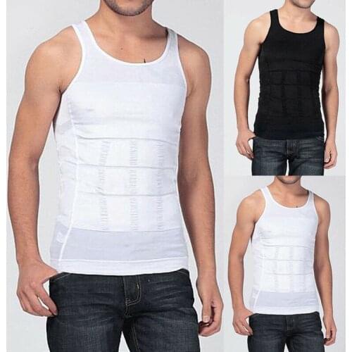 HOT Sexy Mens Slim Body Tummy Belly Fatty Vest T Shirt Corset Shape Wear Underwear Plus Size