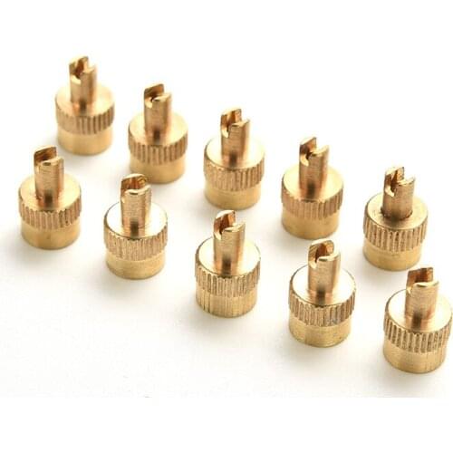 Motorcyle Car Chrome Metal Slotted Head Valve Stem Caps With Core Remover Tool 10Pcs