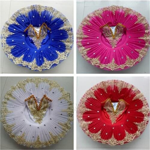 New Professional Led Ballet Tutu Dress For Girls Pancake Tutu Dance Giselle Paquita Cygnet Ballerina Ballet Dress D071