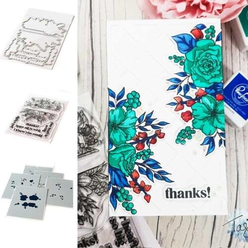 New Arrival 2021 Just A Hello Floral Plant Flower Stamps And Dies Stencil Scrapbook Diary Decoration Embossing Template Albums