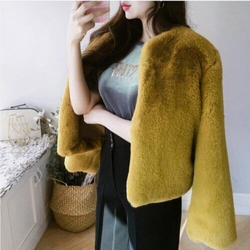 Fluffy Faux Fur Coat Women Winter Jacket Fashion Thick Warm Overcoat Female Soft Rabbit Fur Jacket Casual Party Elegant Outwear