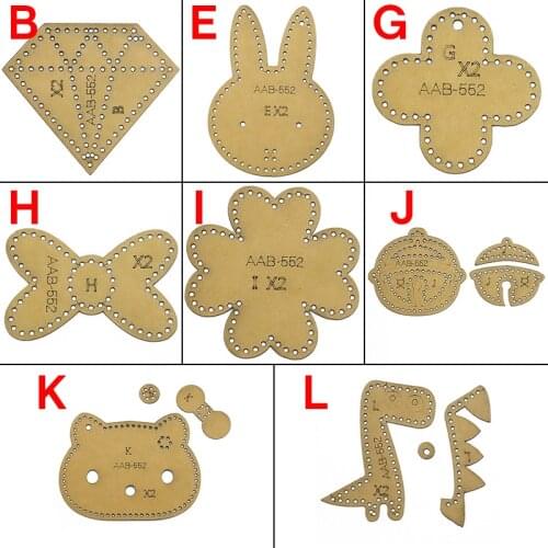 1Set DIY Kraft Paper Template Fashion Cute Small Things Keychain Pendant Leather Craft Pattern DIY Stencil Sewing Pattern 5-10cm