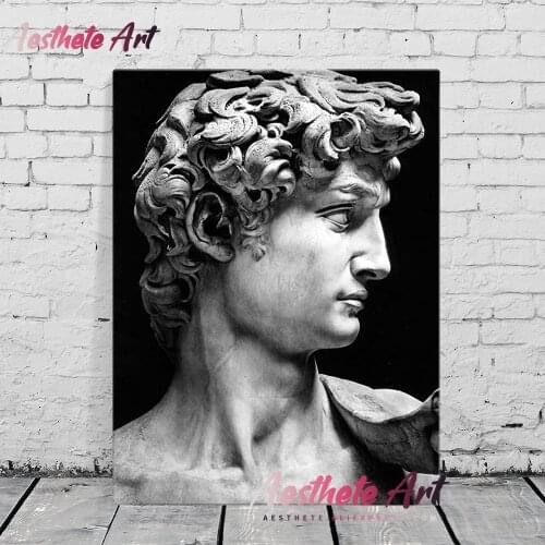 David Sculpture Aesthetic B&W Home Decor Canvas Painting Wall Pictures Living Room Decoration Art Posters Prints Artwork