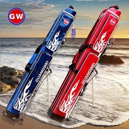 GW Fishing Bag 125cm Waterproof Multifunction Large Capacity Kit 3 Layer Hard Shell Tripod Backpack Accessories Pole Rod Storage