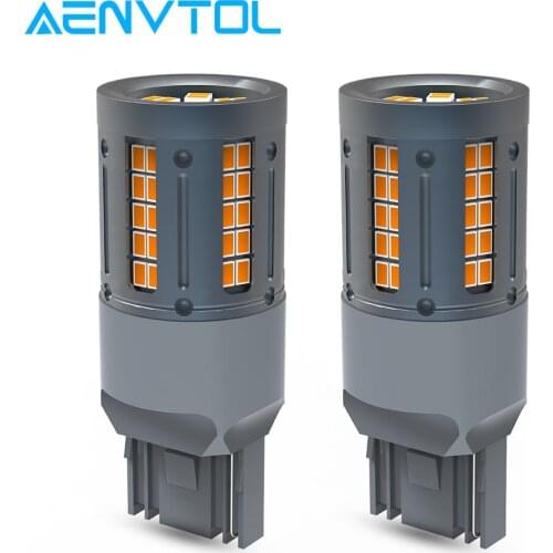 AENVTOL 2pcs 1600Lm T20 7440 Canbus Error Free No Hyper Flash Super Bright Amber Yellow WY21W 7440NA LED Bulbs Turn Signal Light