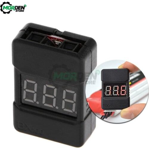 2Pcs 1-8S Lipo Battery Voltage Tester Electronic Load/Battery Voltage Checker/Low Voltage Buzzer Alarm BX100 with Dual Speakers