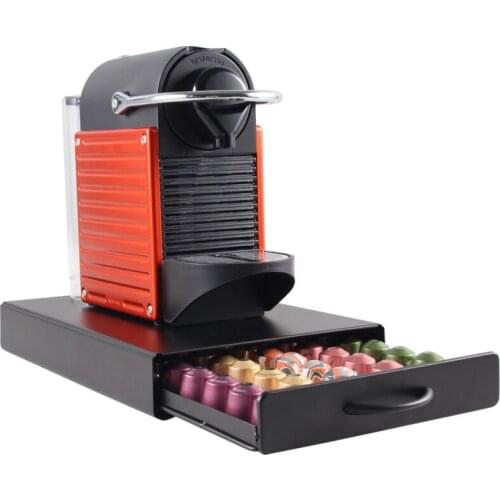 High capacity capsule coffee storage box drawer style durable anti-fall cup display rack thickened metal multi-functional shelf