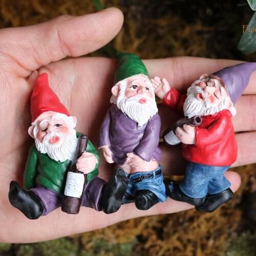 Funny Dwarfs Resin Ornaments Naughty Drunken Gnome Garden Decoration Statue Old Man Lawn Yard Decor Cartoon Statue