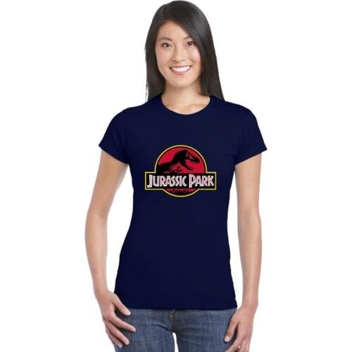 Womens hipster topshirts tops JURASSIC PARK T-shirts gyms Workout woman Tshirt beach surfing t shirt Dinosaur World Graphic