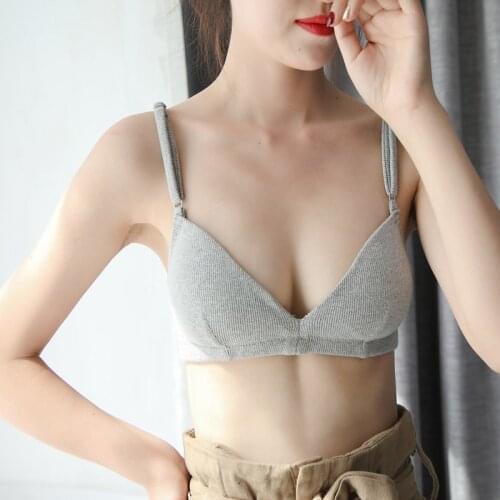 Sanderala 2019 Women Cotton Threaded Comfortable Wireless Triangle Comfortable Ultra-thin Breathable Detachable Underwear