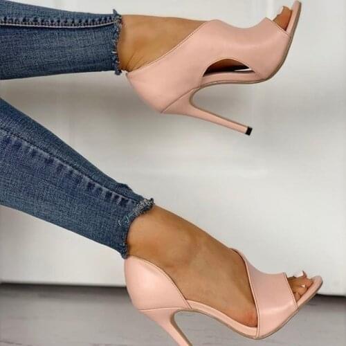 Sexy Gladiator High Heels 10CM Women Pumps Wedding Dress Shoes Woman Valentine Stiletto Zapatillas Mujer Peep Toe 2019