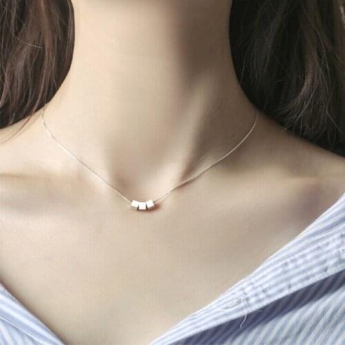 925 Sterling Silver Geometric square Necklaces & Pendants For Women High Quality Sterling-silver-jewelry